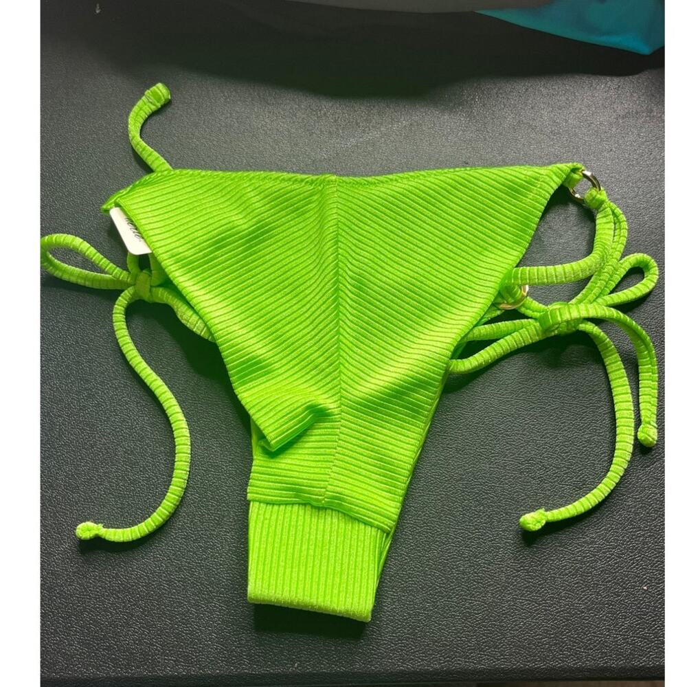 Aerie Lime Green Cheekiest RIbbed Bikini Bottoms Size XXS New - Picture 2 of 6